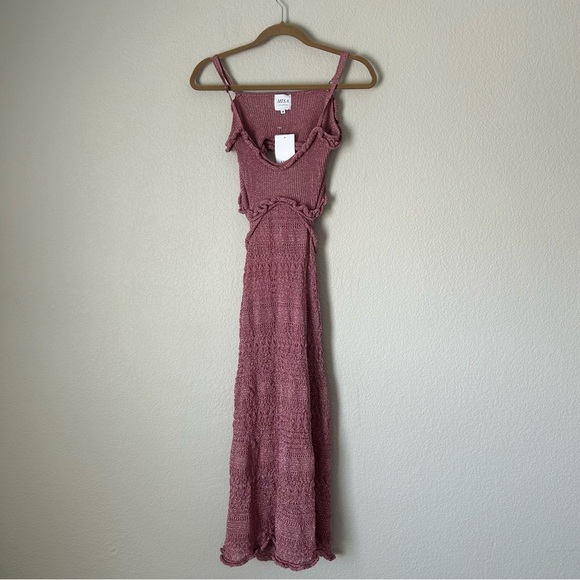 SOLD—⭐️NWT MISA Los Angeles Skye Cut Out Midi Dress in Pink Glitter⭐️ - Picture 3 of 6